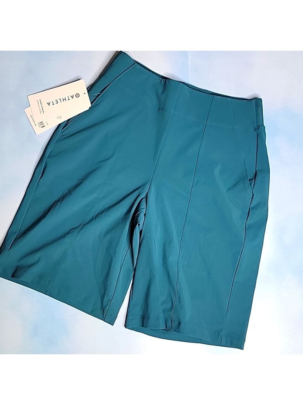 Women's Athleta Teal Cosmic Bermuda Shorts, New Size 2 - Picture 3 of 6